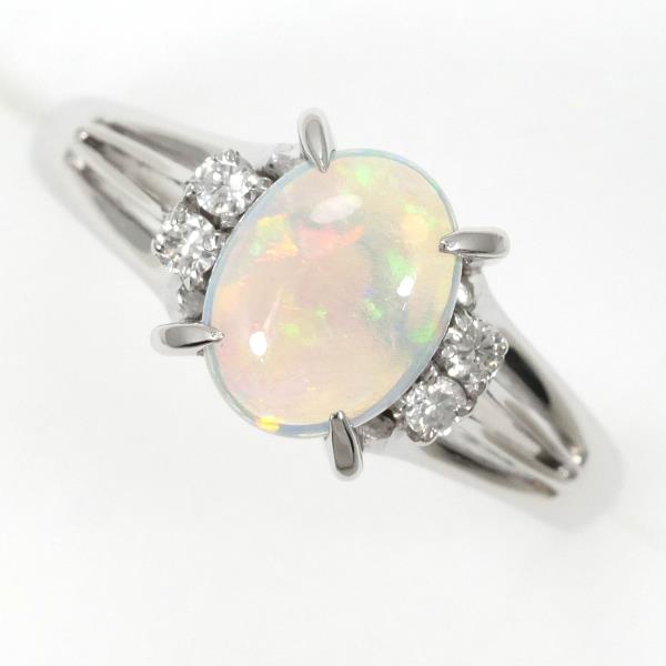 PT900 Platinum Opal Diamond Ring in Excellent Condition