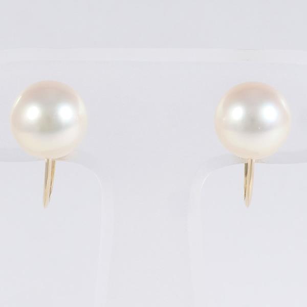 K18 Yellow Gold Pearl Earrings in Excellent Condition