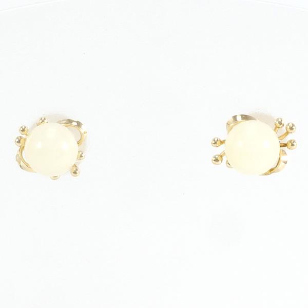 K18 Yellow Gold Earrings with Natural Stone, 0.6g in Excellent Condition