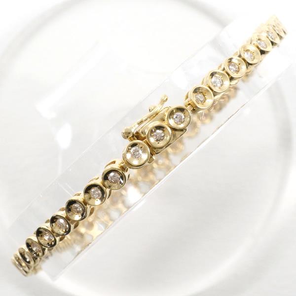 K18 Yellow Gold Diamond Bracelet 17.5cm in Great Condition