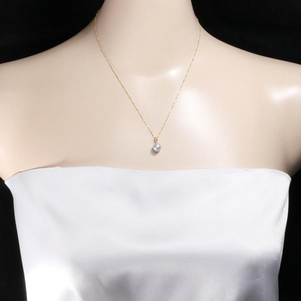 K18 Yellow Gold Pearl Necklace in Excellent Condition