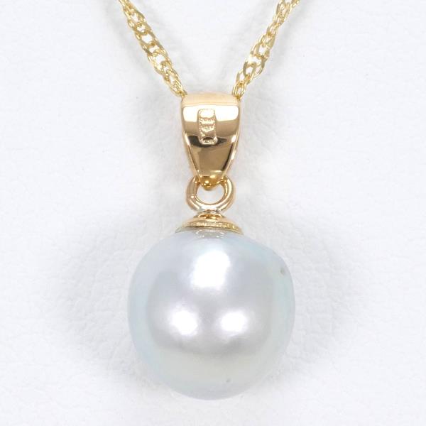 K18 Yellow Gold Pearl Necklace in Excellent Condition