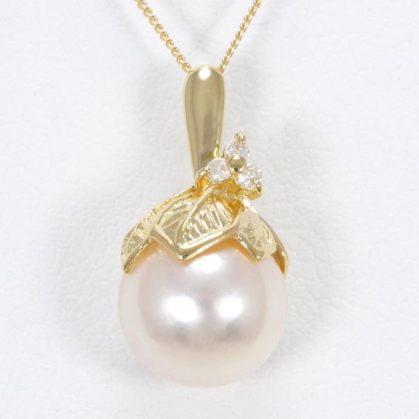 K18 Yellow Gold Pearl Diamond Necklace