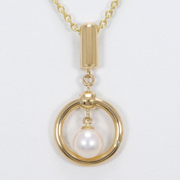 K18 Yellow Gold Pearl Necklace in Excellent Condition