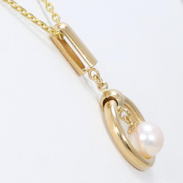 Sophisticated K18 Yellow Gold Necklace featuring Pearls, Approximately 43cm, for Women