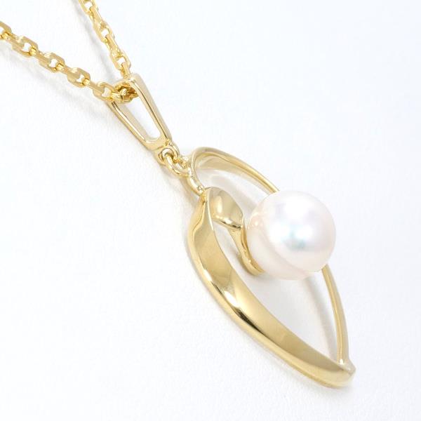 K18 Yellow Gold Necklace with Pearl, Women's - Gold