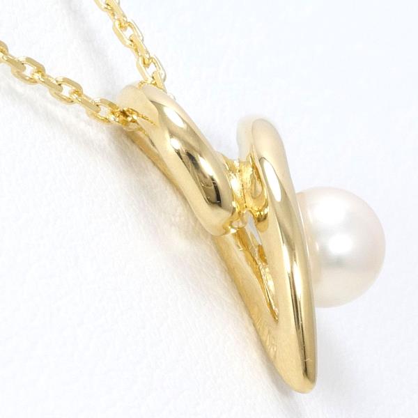 Ladies' 18K Yellow Gold Necklace with Pearl, Total Weight Approximately 4.8g, Length Approximately 60cm
