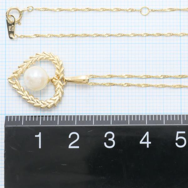 K18 Yellow Gold Pearl Necklace in Excellent Condition