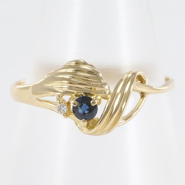 K18 Yellow Gold Sapphire Ring 10.5 in Excellent Condition