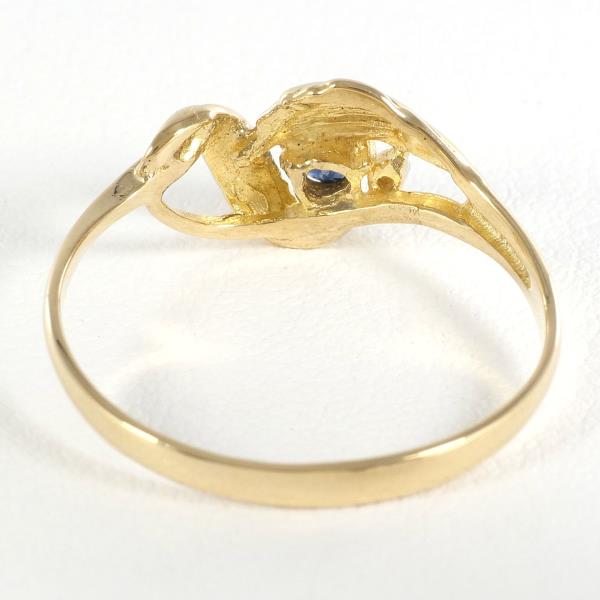 K18 Yellow Gold Sapphire Ring 10.5 in Excellent Condition