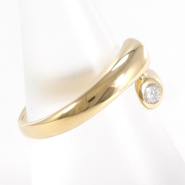 Unique Design 0.30ct Diamond Ring in K18 Yellow Gold for Women (Size 11) in Excellent Condition