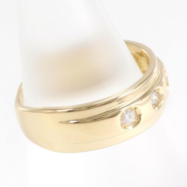 Design Ring in K18 Yellow Gold/Diamond, Size 7.5 for Women