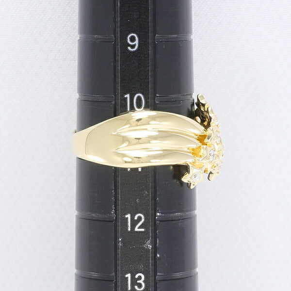 K18 18K Yellow Gold Ring with Diamond 0.15ct, Size 11, Total weight approximately 5.6g, Women's Jewelry in Excellent Condition