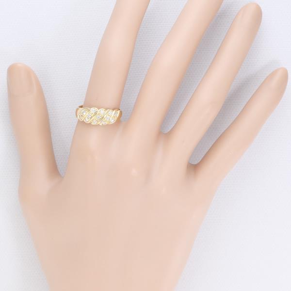 K18 Yellow Gold Ring with 0.34ct Diamond, Size 14, Weight Approx 3.2g, For Women in Excellent Condition