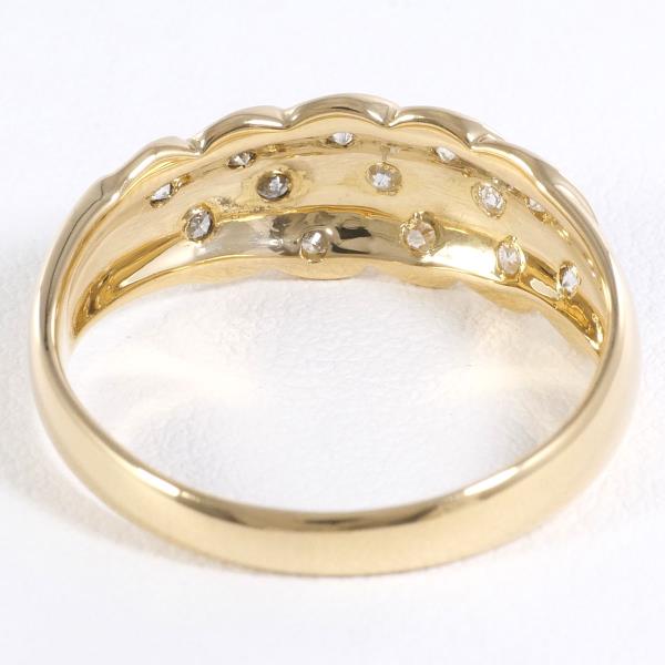 K18 Yellow Gold Ring with 0.34ct Diamond, Size 14, Weight Approx 3.2g, For Women in Excellent Condition