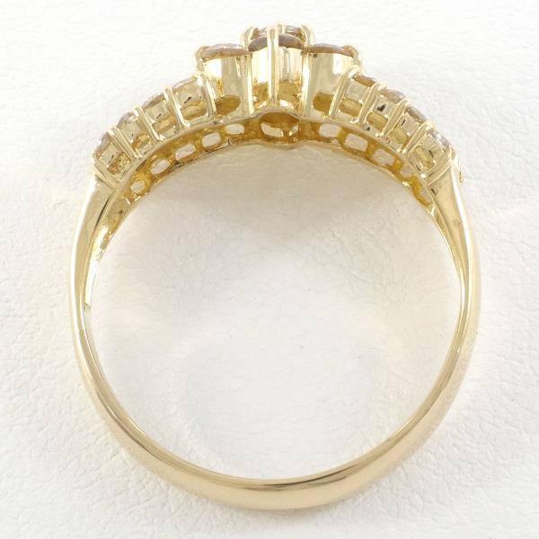 K18 Yellow Gold Ring with 1.00ct Brown Diamond, Size 14, Weight Approx 4.0g, For Women