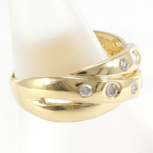 Triple Connected 0.31ct Diamond Ring in K18 Yellow Gold for Women (Size 10)