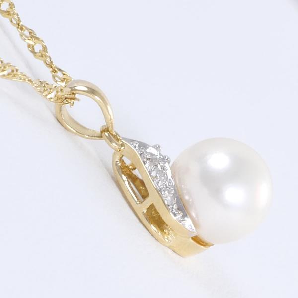 K18 Yellow Gold White Gold Pearl Necklace