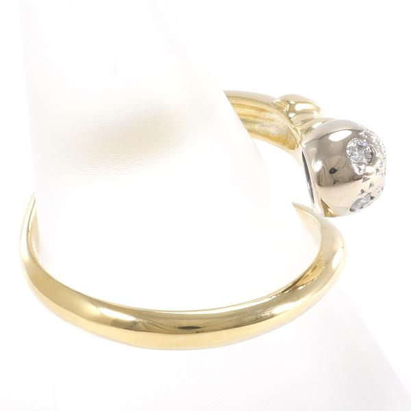 K18 Two-Toned Gold Ring with 0.11ct Diamond, Size 13.5 for Women