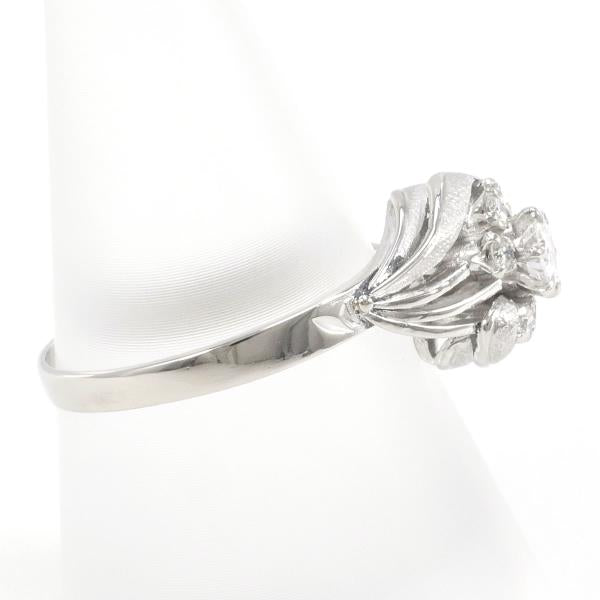 Gorgeous Platinum Ring Size 15 with a 0.35 ct Diamond, Total Weight Approximately 4.1g - Ladies' Silver Hue (Used)
