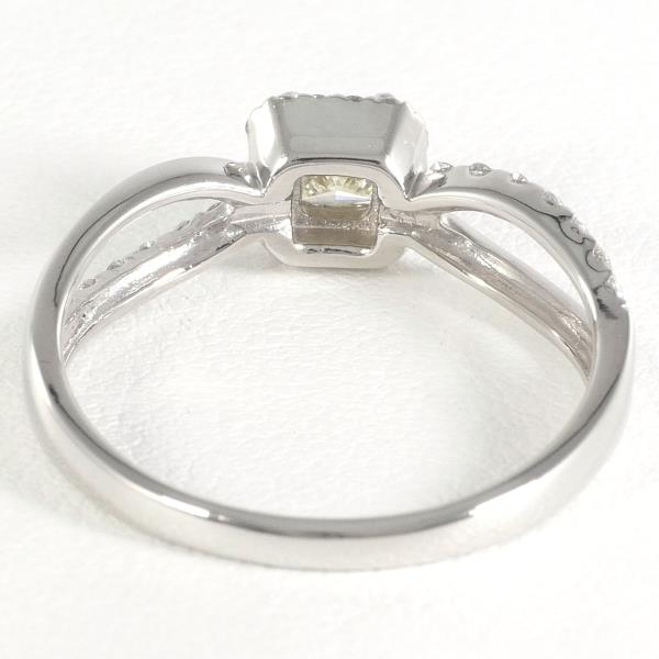 PT900 Platinum Ring with Yellow Diamond, Size 11.5 in Excellent Condition