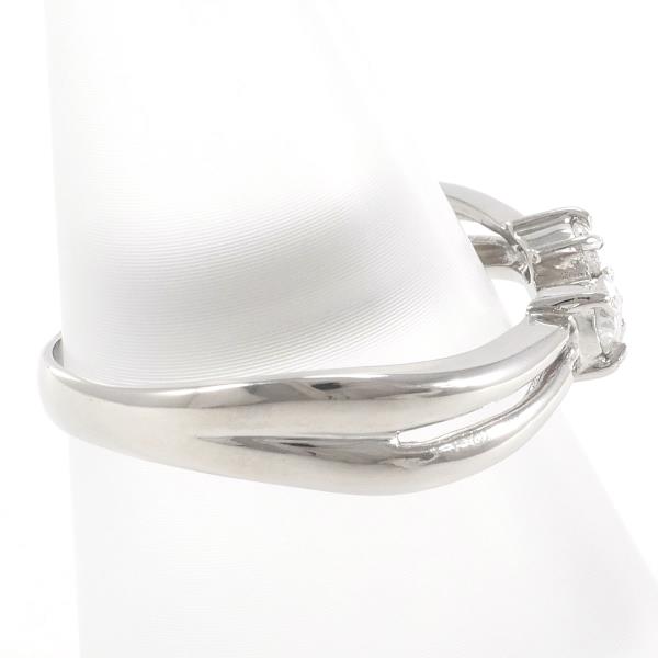 Unique 3P Design Ring, D0.20ct, Platinum PT900 with Diamonds, Size 16, Women's