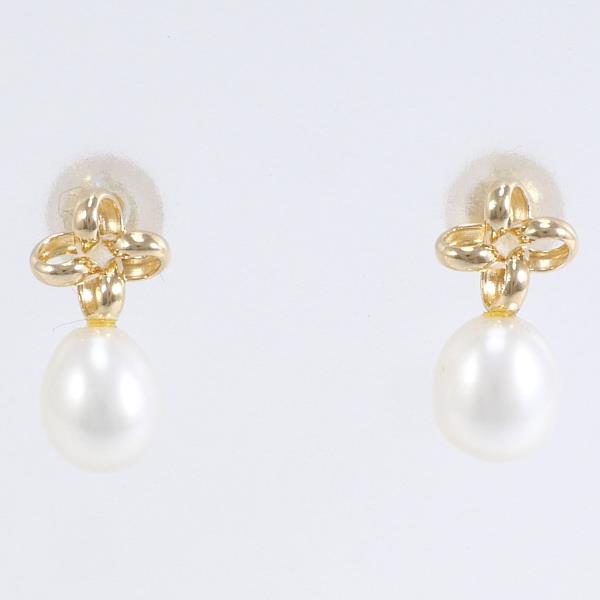 K18 Yellow Gold Pearl Earrings in Pristine Condition