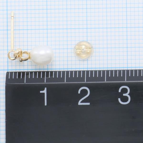 K18 Yellow Gold Pearl Earrings in Pristine Condition