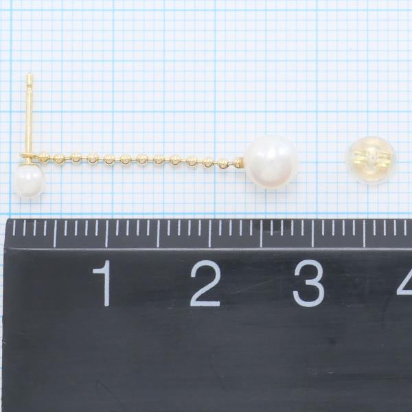 K18 Yellow Gold Pearl Earrings in Great Condition