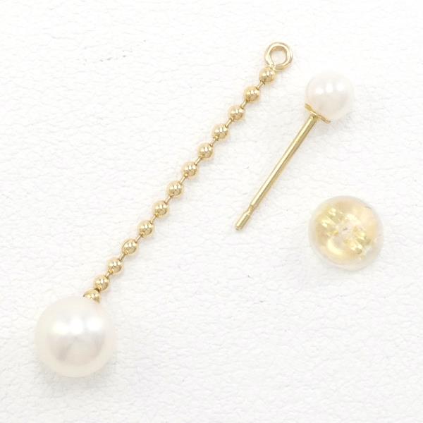 K18 Yellow Gold Pearl Earrings in Great Condition