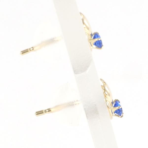 K18 Yellow Gold Earrings with Synthetic Stone in Pristine Condition