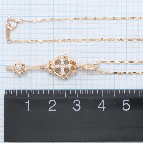 K10 Pink Gold Zircon Necklace