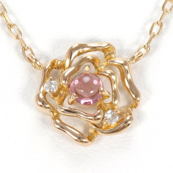 Take Up K18YG Necklace Pink Tourmaline Diamond in Pristine Condition