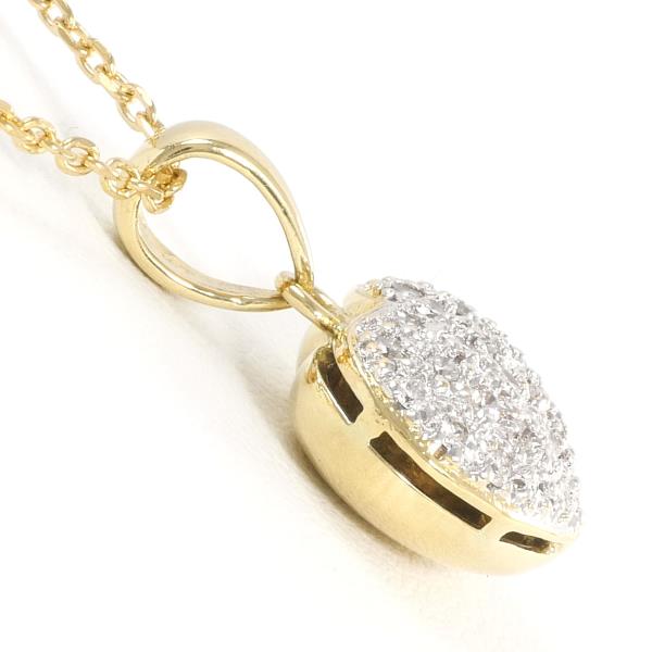 Heart Motif 0.22ct Diamond Necklace Made with K18 Yellow Gold, K18 White Gold, and Diamond for Women