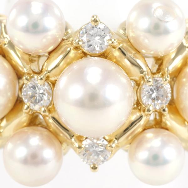 K18 Yellow Gold Pearl Ring with Diamond