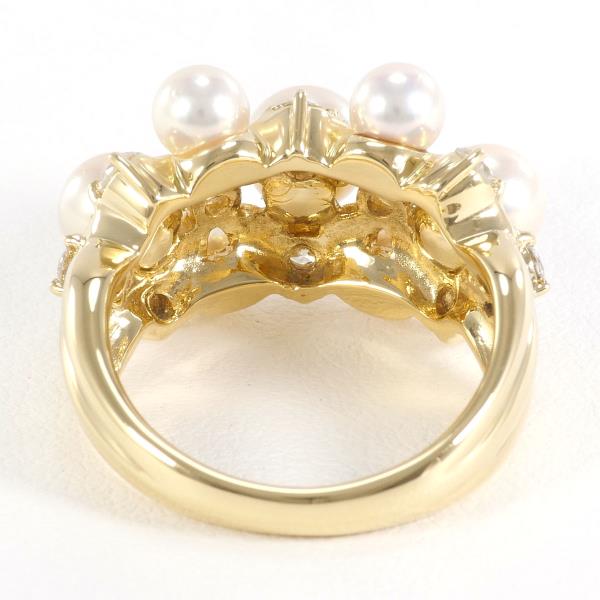 K18 Yellow Gold Pearl Ring with Diamond