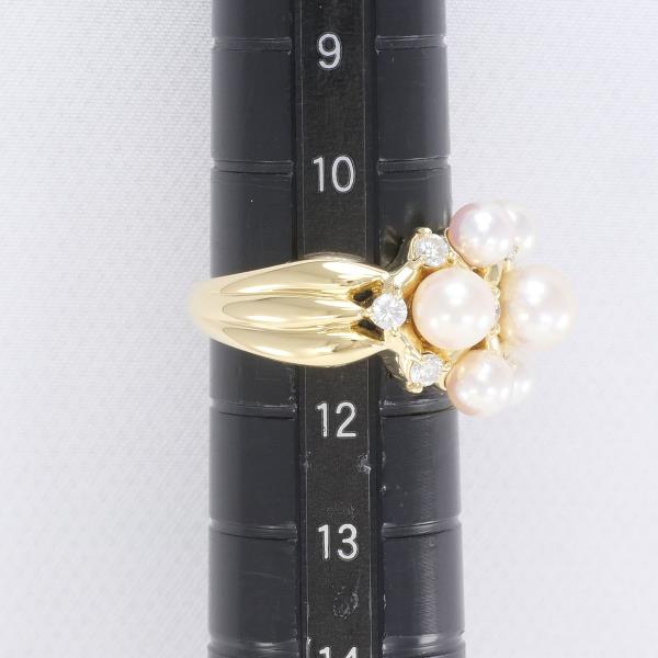 K18 Yellow Gold Pearl Ring with Diamond