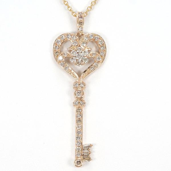 Ladies' 18K Pink Gold Necklace with Brown Diamond 0.60ct, Approximate Weight 5.6g, Approximate Length 46cm, K18 Gold Material in Excellent Condition