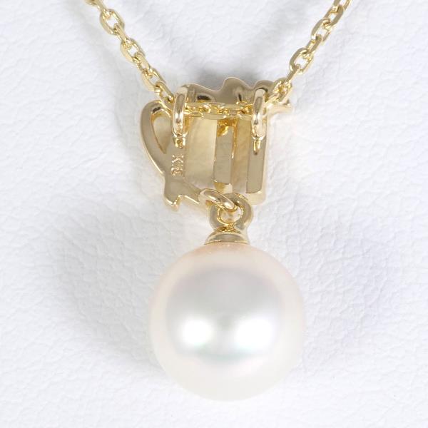 K18 Yellow Gold Pearl Necklace in Excellent Condition