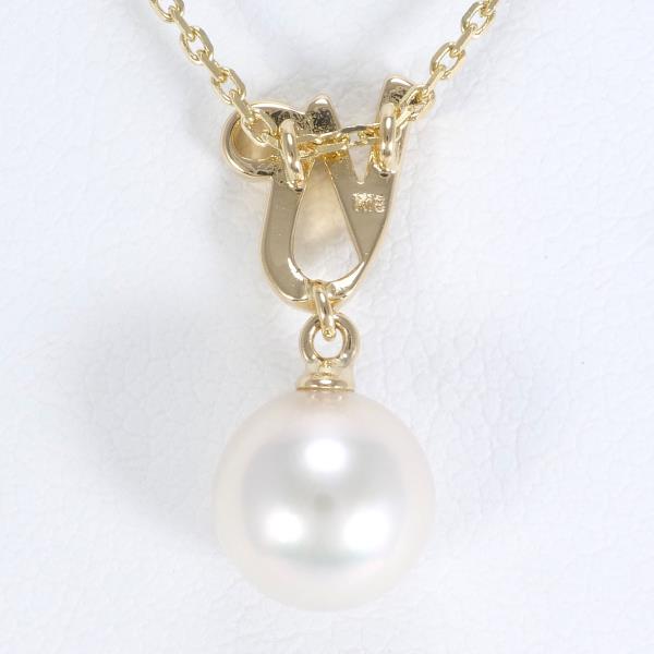 K18 Yellow Gold Pearl Necklace in Excellent Condition