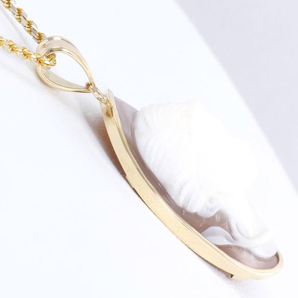 Ladies' 18K Yellow Gold Necklace with Shell Cameo, Approximate Weight 10.6g, Approximate Length 50cm, K18 Gold Material