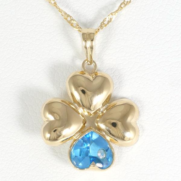 K18 Yellow Gold Blue Topaz Necklace in Excellent Condition