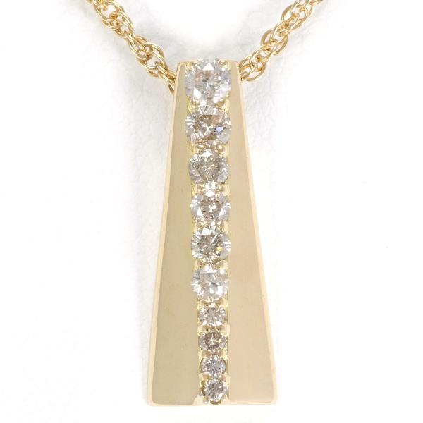 Necklace with 0.30ct Diamond Bar in K18 Yellow Gold, Gold for Women (Used) in Excellent Condition