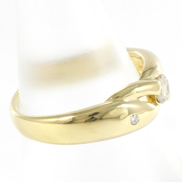 K18 18K Yellow Gold Ring with 0.20ct Yellow Diamond, Size 11 (Used) for Ladies