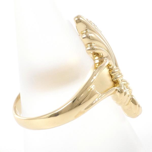 Elegant K18 18K Yellow Gold Ring Size 12 with a 0.02 ct Diamond, Total Weight Approximately 5.2g - Ladies' Gold Hue (Used)