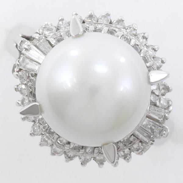 PT900 Platinum Ring 14 Pearl 11mm in Excellent Condition