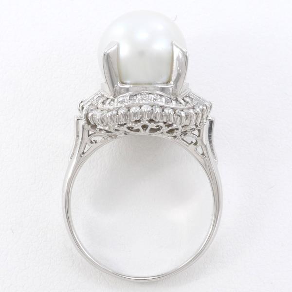 PT900 Platinum Ring 14 Pearl 11mm in Excellent Condition