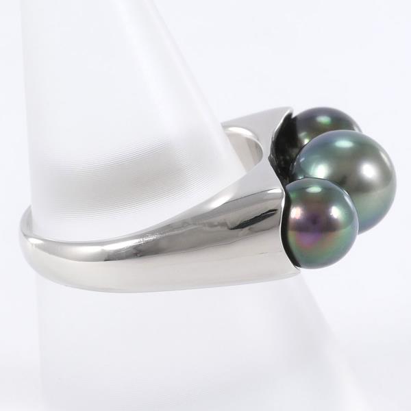 PT900 Platinum Pearl Ring 16号 in Excellent Condition