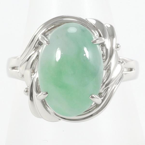 PT900 Platinum Jade Ring Size 13 in Excellent Condition