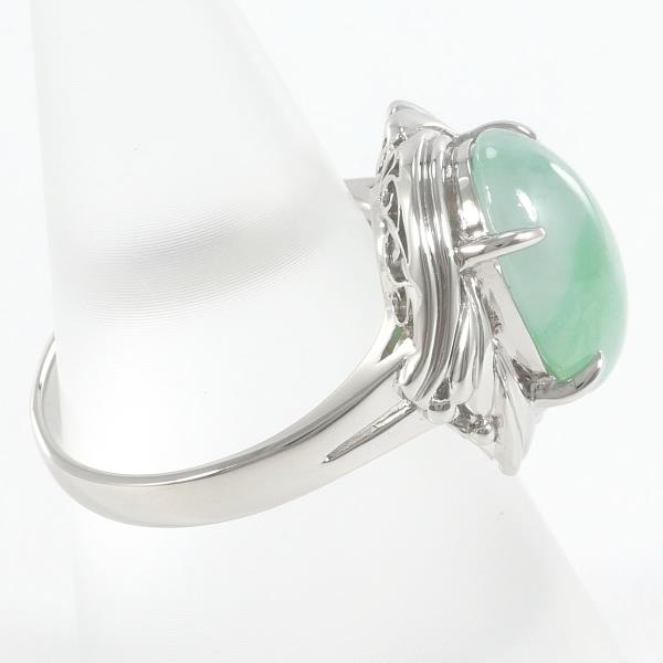 "Jade Ring" in Platinum PT900, Size 13 for Women, Green Color